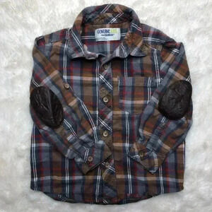 OshKosh Brown/Grey Plaid Button Up Shirt  Size 3T